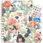 2024-2025 Weekly&Monthly Planner with stickers, Agenda Planner 2024 with Tabs, Jul.2024-Jun.2025 Twin Wire Spiral Bound Thick Paper, 12-month Hardcover Daily Planner 6.1" x 8.5"(A5 Floral)