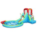 ACTION AIR Inflatable Waterslide, Bounce House with Slide for Wet and Dry, Kids Backyard Waterpark for Summer Fun, Water Gun & Mini Pool, Durable Sewn with Extra Thick Material, Idea for Kids