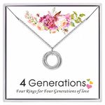 AM ANNIS MUNN Four Generations Necklace Gifts for Grandma, 925 Sterling Silver Necklaces for Women Grandma Gifts Jewelry for Women Christmas Gifts