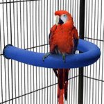 TeTupGa U Shape Parrot Perch Stand Pet Toy Bird Platform Sand Paw Grinding Clean Stick Cage Exercise Conure Budgie Cockatiel Accessories (Blue Large)