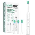 Sonic Electric Toothbrush for Adults and Kids, 4 Brush Heads, 6 Mild Modes with Smart Timer, One Charge for 45 Days, USB Rechargeable Power Toothbrush for Sensitive Teeth and Children(6Y+)