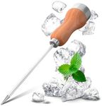 Stainless Steel Ice Pick Tool - 8.43”Lx1.23”W Wood Ice Pick for Freezer Icepick for Ice Chipper Ice Crusher Ice Picks for Breaking Ice in Freezer - Ice Breaker Tool Ice Picks for Breaking Ice Cubes