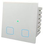 Smarteefi Touch 2 Port 16A WiFi Smart Switch (Each Port with 16A Capability), Execute Schedule Even if no Internet, Compatible with Alexa/Google Home (WHITE)