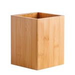 Joyramic Kitchen Utensil Holder, Large Wooden Bamboo Cooking Utensil Holder (W13.5cm*H17.8CM) Modern Utensil Crocks for Kitchen Counter-Farmhouse (17.8 cm)