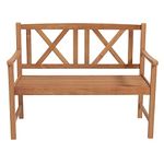 Giantex Patio Garden Bench Loveseat - 2-Person Acacia Wood Bench with Armrest, Backrest, Sturdy Frame, 363KG Capacity, Outside Park Bench for Patio, Yard, Front Porch, Outdoor Garden Bench, Natural