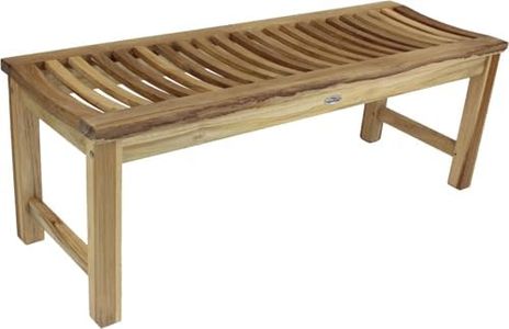 48" Solid Teak Indoor Outdoor Bench Shower Stool - From the Aqua Stratus Collection
