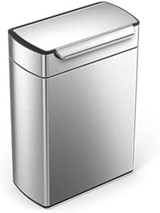 simplehuman Rectangular Touch-Bar Recycling Trash Can, Stainless Steel, 48 Liter / 12.6 Gallon