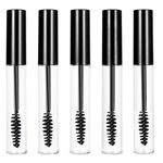 QINREN Refillable Empty Mascara Tube, 5 Pcs Clear Empty Bottle Tube Container with Inner Plug And Mascara Brushes Avoid Leaking for DIY Eyelash Growth Treatment Chap Stick Storage Reusable