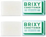 BRIXY Conditioner Bar for Hydration & Softness, All Hair Types, pH Balanced & Safe for Color Treated Hair, Sustainable, Vegan, Plastic Free (pack of 2, 4oz bars)