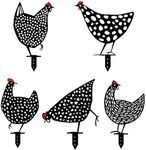 Alnicov 5Pcs Metal Chicken Yard Art Hollow Out Rooster Animal Shape Decor for Outdoor for Lawns Gardens Backyards Decoration Ornament
