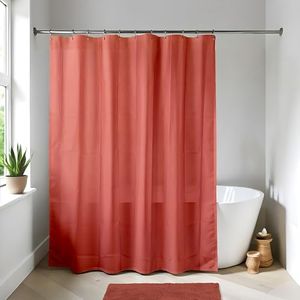 EVIDECO French Home Goods Terracotta Extra Long Waterproof Shower Curtain Liner 71x79 Inches