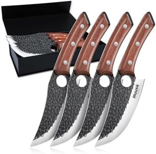 Huusk Viking Knives Set of 4, Japanese Butcher Knife Set for Meat Cutting