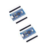 SP-COW 2PCS Pro Micro32U4 5V 16MHz Bootloadered IDE Micro USB Pro Micro Development Board Microcontroller Compatible with Pro Micro Serial Connection with Pin Header