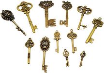 ZLKSKER Vintage Skeleton Keys Set, Filigree Steampunk Keys, Antique Bronze Keys Charms Pendants, No Repeat