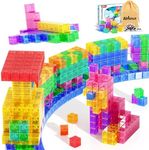 Apluses 45PCS Magnetic Blocks - Transparent Magnetic Cubes, Toddler Boy Toys, Magnetic Building Blocks, Sensory Autism Toys for Kids Ages 3+, Preschool Magnet Toys for 3-5 Year Old Boys and Girls