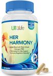 Her Harmony #1 Best Menopause Supplement w/Black Cohosh Relief from Mood Swings, Irritability, Hot Flashes, Night Sweats & Weight Gain Estrogen-Free Reset to Balance Hormones & Feel Good Again (HH-60)