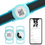 PawView for AirTag Holder Dog Collar, Smart QR Code Holder for Cats and Dogs, for AirTag Protective Cases - Scan Alert, Instant Location, Pet Online Profile, Contacts Info (1Pack,Robin's Egg Blue)