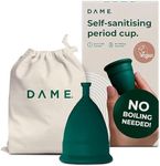 DAME Period Cup - Medium | No Boiling Required | Leak-Free Period Products | Hygienic, Comfortable, Self-Sanitising, Reusable, Menstrual Cup for Women | Up to 12 Hours of Protection, Eco-Friendly