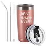 Livole Mothers Day Gifts for Mum, Mom, Step Mom, Women, Mum Birthday Gifts from Daughter, Gift Ideas for Mum, Best Mum Ever Mug, Christmas Presents, 20oz Stainless Steel Insulated Coffee Mug Travel