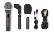 Samson Q2U USB/XLR Dynamic Handheld Microphone Recording and Podcasting Pack (Includes Mic Clip, Desktop Stand, Windscreen and Cables) (Unidirectional, Black)