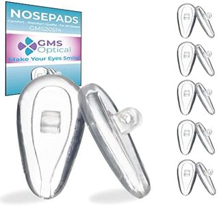 GMS Optical Air Bag Screw-in Silicone Nose Pads for Glasses, Sunglasses, and Eye-wear – 14mm (5 Pair)