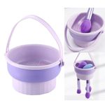 Makeup Brush Cleaner 3 in 1 Silicone Cleaner Bowl with Brush Drying Holder Cosmetic Brushes Cleaning Tool Organizer for Storage & Air Dry for for All Size Beauty Makeup Brushes Set