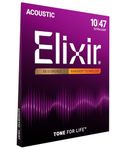 Elixir Strings 80/20 Bronze Acoustic Guitar Strings w NANOWEB Coating, Extra Light (.010-.047)
