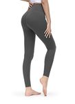 ALONG FIT Buttery Soft Leggings-for-Women Yoga-Pants High Waisted Non Slip Workout Squat Proof Tights(Grey,L)