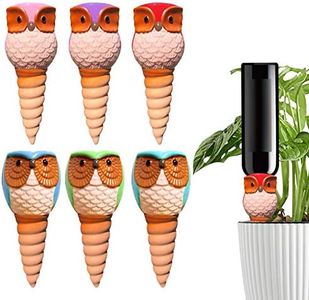 Hunthawk Plant Stake Owl, Self Watering Spikes Automatic Terracotta Spiral Devices with Irrigation Watering System for Outdoor Indoor Plants 6 Pcs