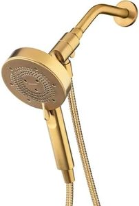 Brondell Nebia Yuba HaloNetic Double Dock Magnetic Handheld Shower Head, 60" Stainless Steel Hose, 5-Setting, Matte Gold