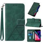 Compatible for iPhone SE 5G 2022 Case,iPhone 8 Wallet Case,iPhone 7 Case,iPhone SE 2020 Case,iPhone 6/6S Case,[Kickstand][Wrist Strap][Card Holder Slots] TPU Protective PU Leather Flip Cover (Green)