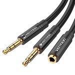 VENTION Headphone Audio Splitter 30cm 3.5mm AUX Splitter Headset Jack Splitter Headphone Mic Splitter compatible with OMTP and CTIA Standard for Speaker Mic Earphone to PC