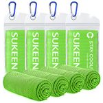 [4 Pack] Cooling Towel (40"x12"), Ice Towel, Soft Breathable Chilly Towel, Microfiber Towel for Yoga, Sport, Running, Gym, Workout,Camping, Fitness, Workout & More Activities