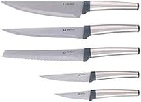 Alpina Knife Set - 5 Pieces: Including Bread Knife and Chef's Knife - Stainless Steel/Polypropylene