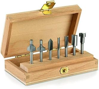 Dremel 660 Router Bit Set, 7 Multipurpose Router Bits for Rotary Tools in Wooden Tool Box, 3.2 mm Shank