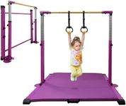 JC-ATHLETICS Gymnastic Kip Bar,Kids Girls Junior Ages 3-15,3' to 5' Adjustable Height,Home Gym Equipment,Home Training,1-4 Levels,261lbs Weight Capacity
