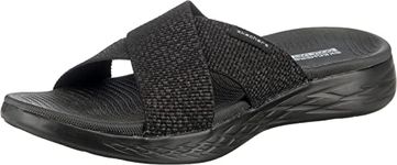 Skechers Women's On-the-go 600 - Glistening Slide Sandal,Black Textile,6 UK