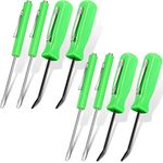 Zhehao 8 Pieces Pocket Magnetic Screwdriver Pocket Pry Bar Set Mini Slotted Head Magnetic Screwdriver Pocket Clips for Home Office Car Gadgets Repair Tools Mechanics Electricians Technicians Green