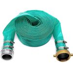 SAFBY Pump Water hose Discharge With Aluminum Pin Lug Hose Shank Coupling Set, Heavy Duty Three layer Backwash Drain Hose for pool, Backwash Hose, Lawn,Garden (100 feet, 2 inch)