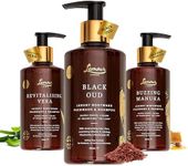 L'amour Natural | Luxury Bliss Body Wash Collection | Black Oud | Buzzing Manuka | Revitalizing Vera | Essential Oils | Sulphate Free | Gentle for dry and sensitive skin | 250mL | PACK of 3