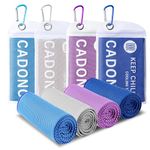 4 Pack Cooling Towel (40"x12"), Soft Breathable Chilly Towel, Ice Towel, Microfiber Towel for Yoga, Sport, Running, Workout,Gym, Camping, Fitness, Workout & More Activities(Multicolor)