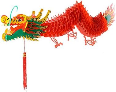 AMS 3D Chinese New Year Paper Dragon Garland Hanging Decoration New Year Party Ornaments(39 inch)