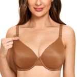 Gratlin Women's Full Cup Lightly Lined Plunge Underwire Maternity Nursing Bra Chipmunk 34C