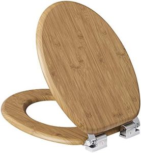 eSituro Wooden Toilet Seat,Soft Close Toilet Seat Lid Cover with Adjustable Hinge,Anti-Slip,Anti-Bacterial for Family BathroomSTS0389