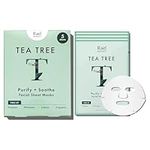 Rael Face Mask Skin Care, Tea Tree Face Masks - Bamboo Facial Sheet Mask, Korean Skincare, with Tea Tree Oil and Fruit Extracts, All Skin Types (Tea Tree, 5 Sheets)