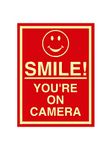 999Store office supplies sunboard smile you are on camera sticker signage sign board red (20X15 Cm)