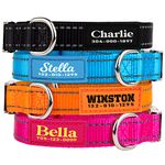 PAWBLEFY Personalized Dog Collars - Reflective Nylon Collar Customized with Name and Phone Number - Adjustable Sizes for Small Dogs, Medium, and Large - 4 Colors for Male Female boy Girl Puppies