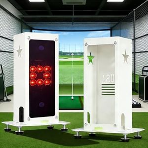 SMBDFOD Protective Shield for Square Golf Launch Monitor with Leveling,Metal Golf Launch Monitor Case, Protects Against Collisions and Ventilation Design,Indoor/Outdoor Use,for Golf Lovers (White)