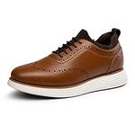 Bruno Marc Men's MaxFlex Suit Craft Dress Sneakers Oxfords Casual Wingtip Brogue Business Shoes,Size 10.5,Light Brown-PU,SBOX2326M