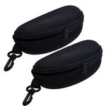 TraderPlus 2PCS Portable Travel Zipper Sunglasses Hard Case Eyes Glasses Box Bag